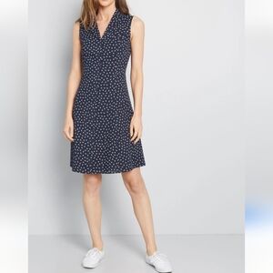 Modcloth Daytime Dynamo Daisy Floral Print Retro Shirt Dress Blue Plus Size 26